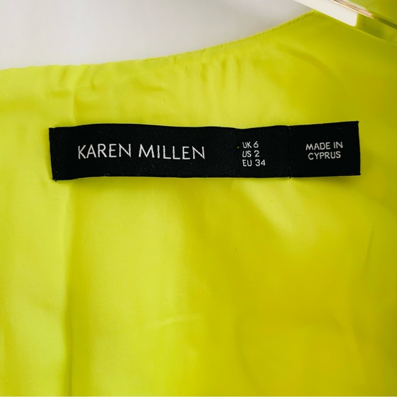 Karen Millen Fit and flare sleeveless Floral Print Dress multi yellow - Picture 8 of 13